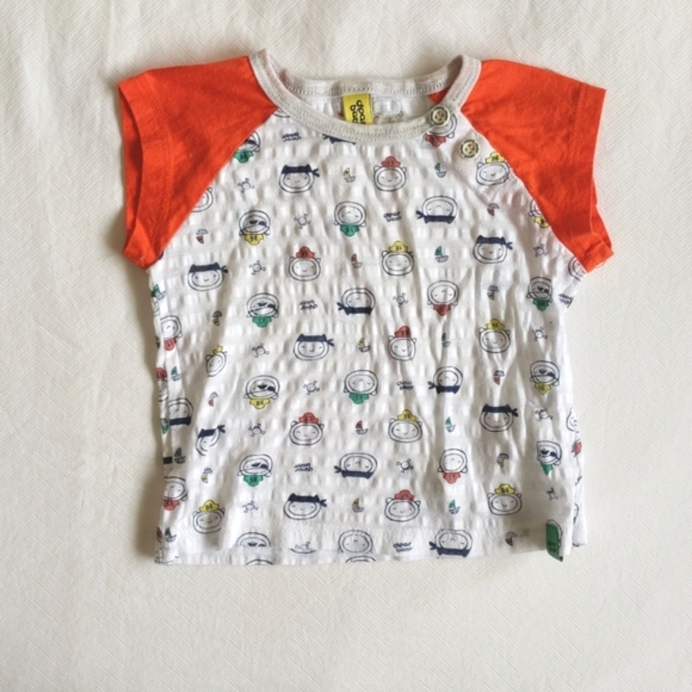 dear baby pirate print raglan style t-shirt 9 months baby boy